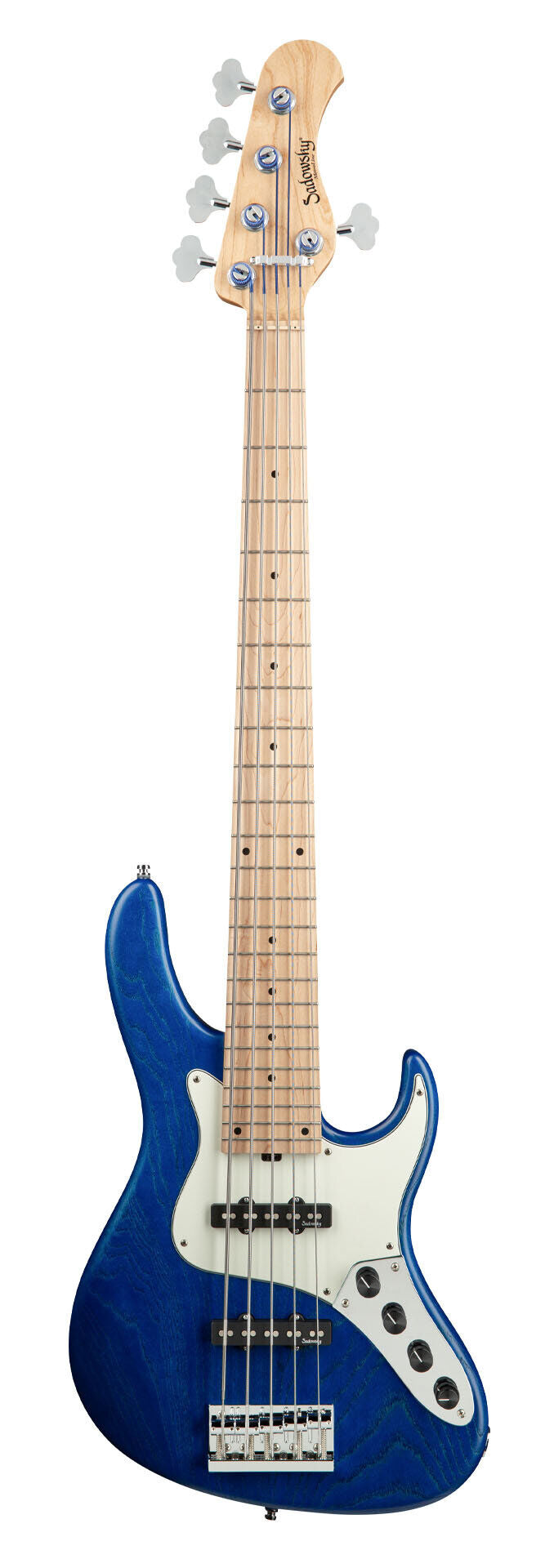 Sadowsky MetroLine 24-Fret Vintage JJ Bass 5 String, Swamp Ash Body, Ocean Blue Transparent Satin