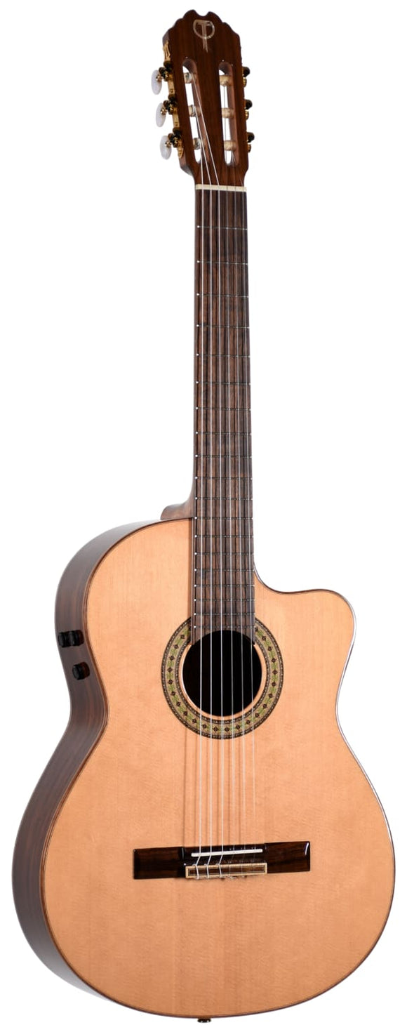 Teton STC180CENT Classical, Solid Spruce Top, ebony back & sides, Fisman Flex Electronics
