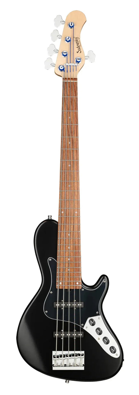Sadowsky MetroLine 24-Fret Singlecut Vintage Bass-Red Alder Body-5 String-Solid Black Satin