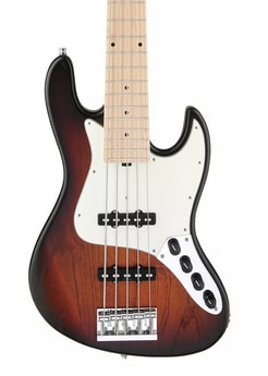 Sadowsky MetroLine 21-Fret Vintage JJ Bass 5 String, Swamp Ash Body, Almond Sunburst Transparent Satin