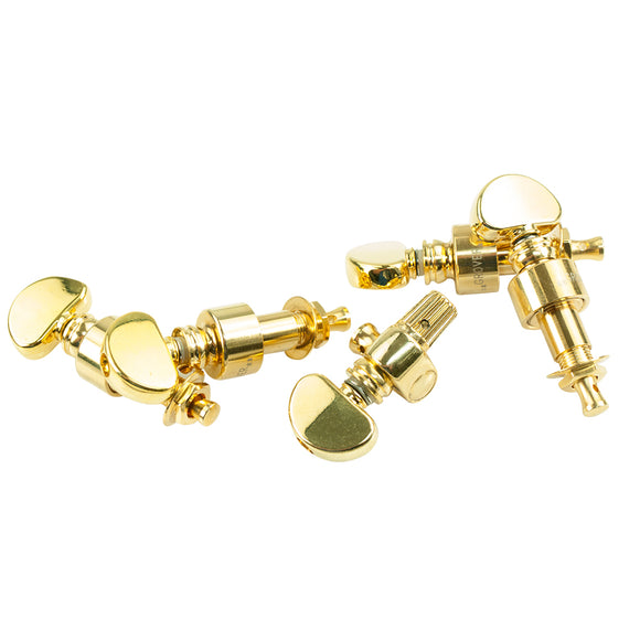 Grover Geared Banjo Pegs (Set of 5) Gold Metal Buttons