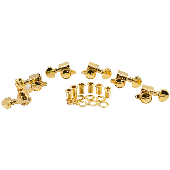 Grover 6 In Line Left Hand Mini Roto-Grip Locking Rotomatics Gold