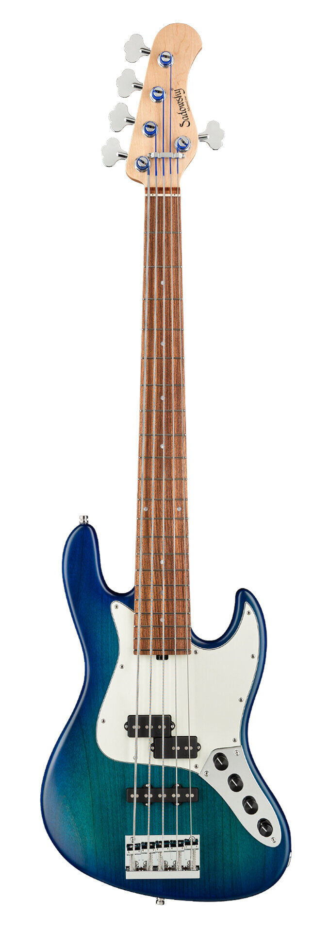 Sadowsky MetroLine 21-Fret Vintage PJ Bass 5 String, Red Alder Body, Bora Blueburst Transparent Satin