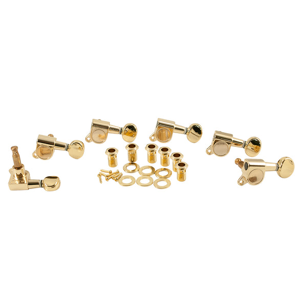 WD 6 In Line Diecast Tuning Machines With Matching Plated Button Gold