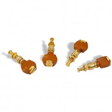 WD 2 Per Side Deluxe Straight Friction Ukulele Tuning Machines Gold