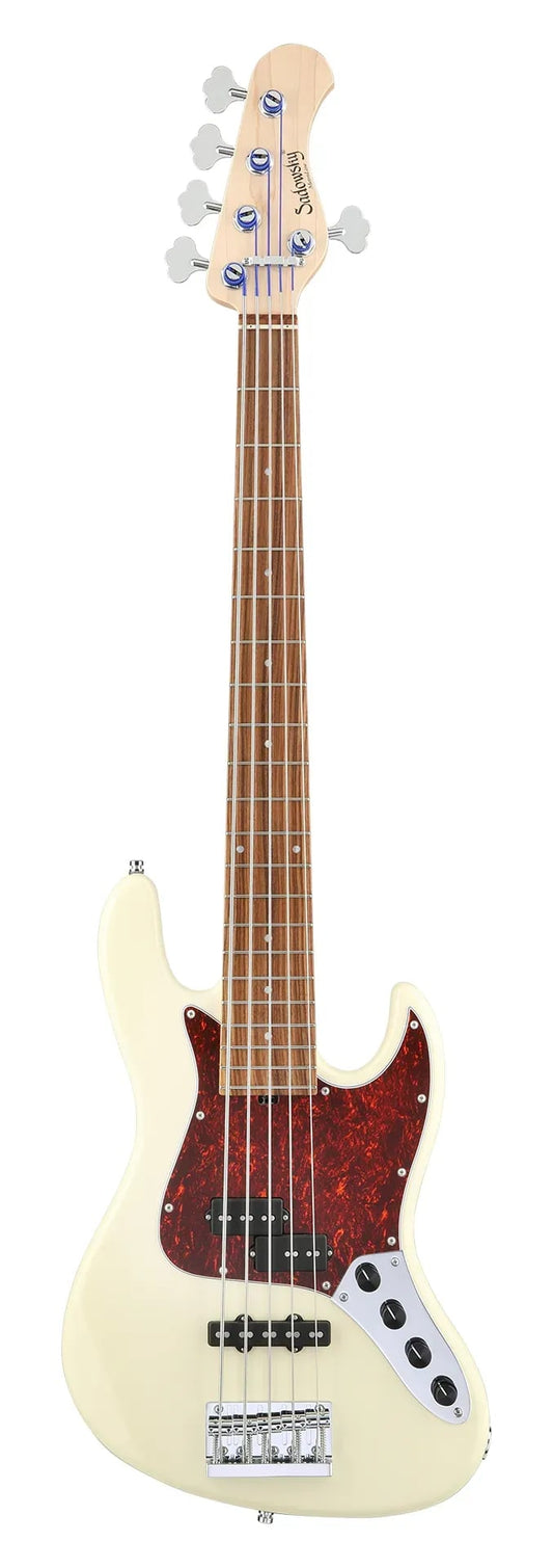 Sadowsky MetroLine 21-Fret Vintage P/J Bass-Red Alder Body-5 String-Solid Olympic White High Polish