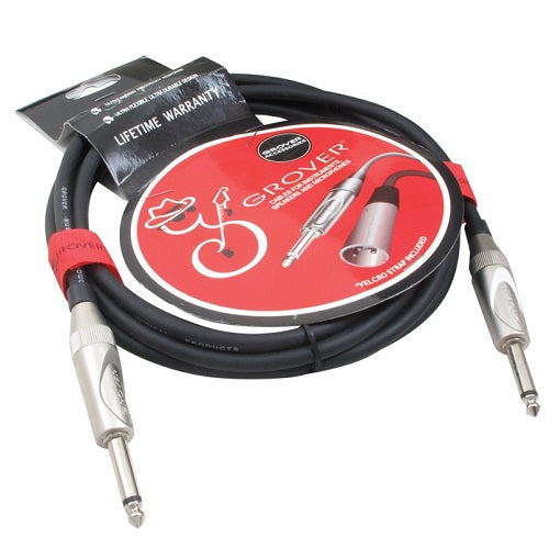 Grover GP310 Black Noiseless Instrument Cable 10ft - Lifetime Warranty