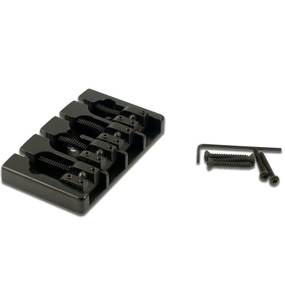 Hipshot Aluminum 4 String Bass Bridge For Fender Mount 1 Black