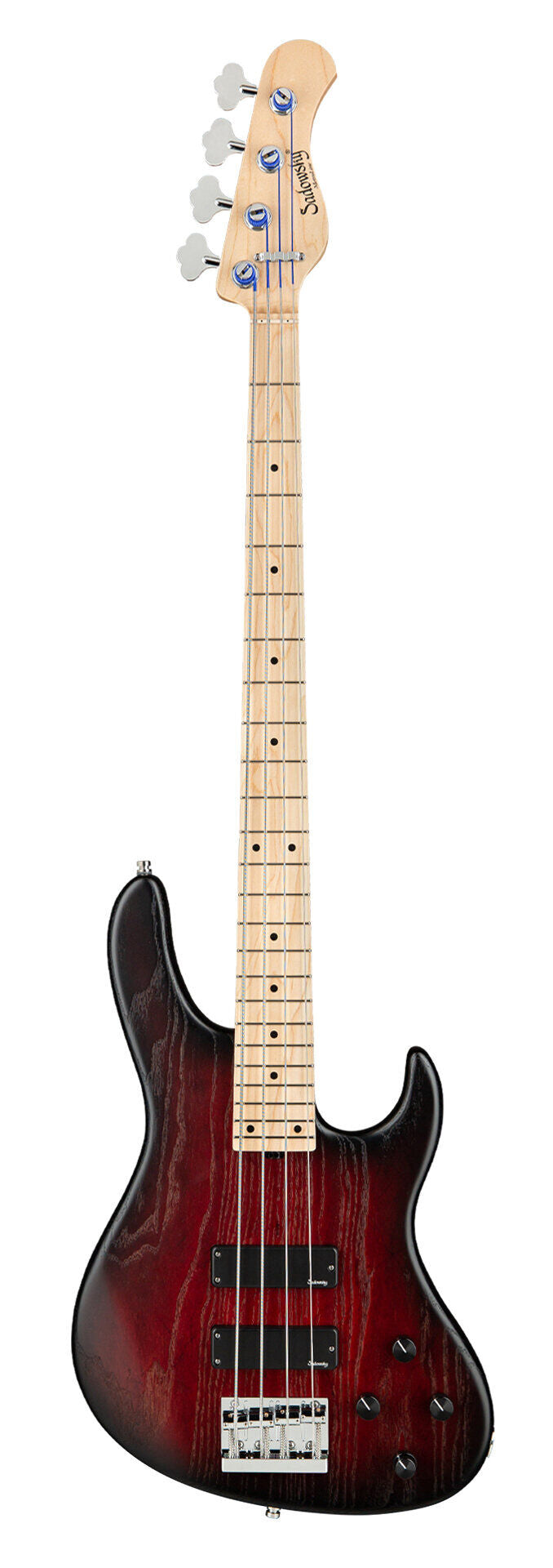 Sadowsky MetroLine 24-Fret Modern 4 String, Swamp Ash Body, Burgundy Burst Transparent Satin