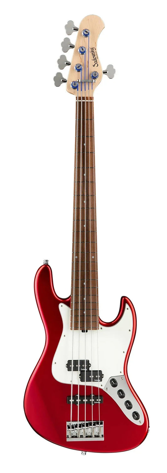 Sadowsky MetroLine 21-Fret Vintage P/J Bass-Red Alder Body-5 String-Solid Candy Apple Red Metallic