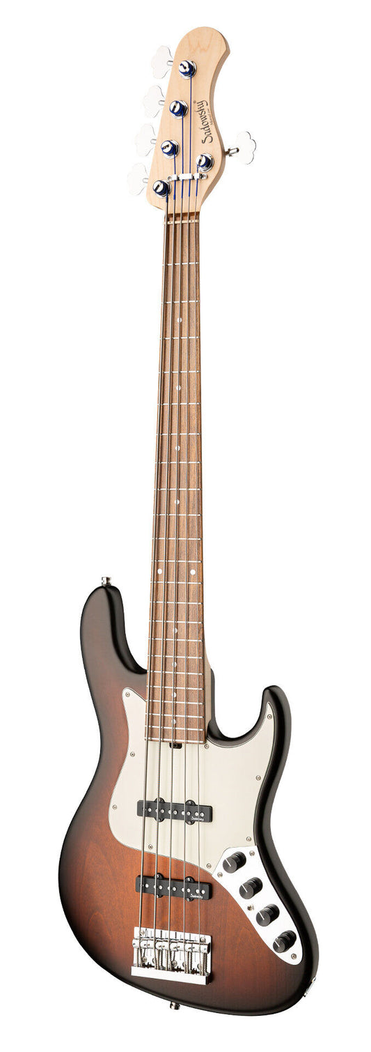 Sadowsky MetroLine 22-Fret Will Lee Bass, Red Alder Body, 5 String, Almond Sunburst Transparent Satin