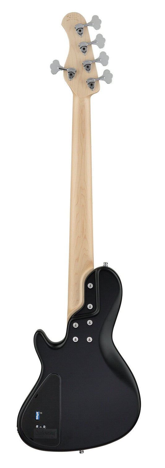 Sadowsky MetroLine 24-Fret Singlecut Vintage Bass 5 String, Swamp Ash Body, Solid Black Satin