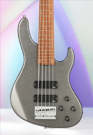 Sadowsky MetroExpress 24-Fret Modern Bass, Morado Fingerboard, 5-String - Solid Silver Metallic High Polish