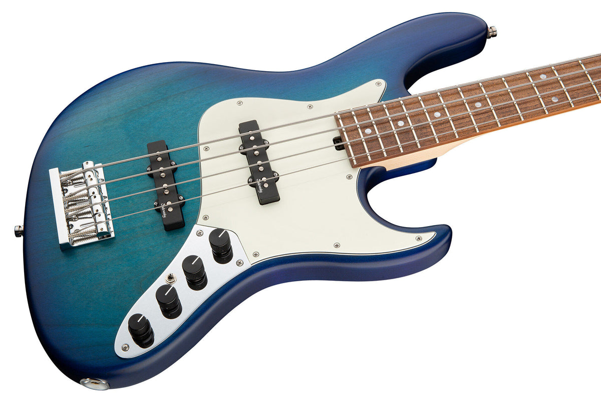 Sadowsky MetroLine 22-Fret Will Lee Bass, Red Alder Body, 4 String, Bora Blueburst Transparent Satin