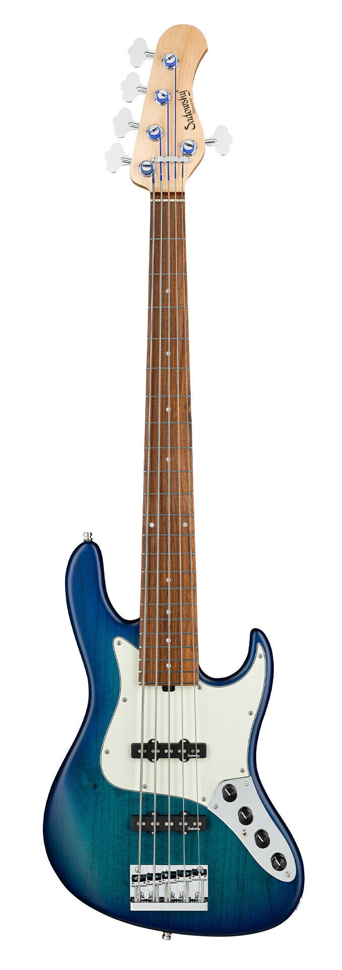 Sadowsky MetroLine 22-Fret Will Lee Bass, Red Alder Body, 5 String, Bora Blueburst Transparent Satin