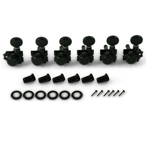 Kluson 6 In Line Left Hand Locking Revolution Series H-Mount Tuners Black
