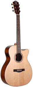 Teton STG100CENT Grand Concert Acoustic-Electric Natural, Solid Spruce Top, Mahogany Back & Sides