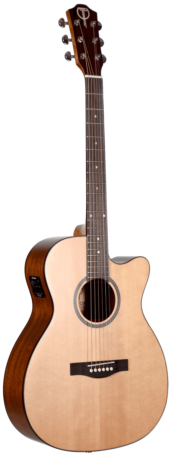 Teton STG100CENT Grand Concert Acoustic-Electric Natural, Solid Spruce Top, Mahogany Back & Sides