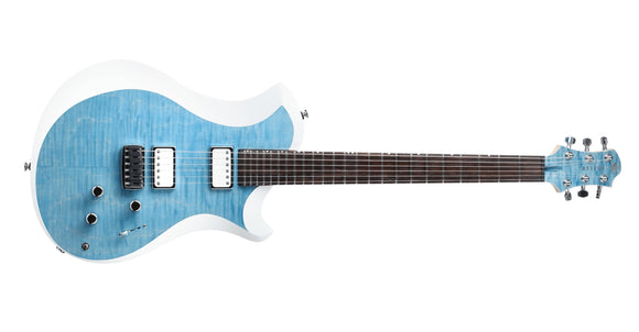 Relish MAO-08P Flamed Blue Maple White Edge, Bamboo Fretboard, New, Free Shipping