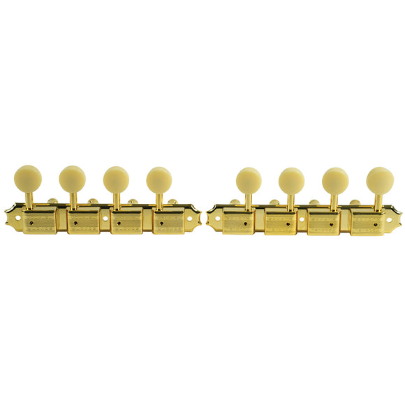 Kluson 4 On A Plate Supreme Series A Style Mandolin Tuning Machines Gold With Bone Buttons