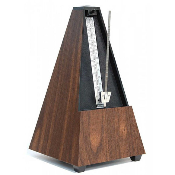 Wittner 804K Pendulum Pyramid Metronome without Bell - Walnut Grain Finish