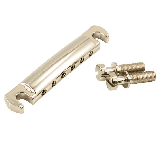 Kluson USA Aluminum Stop Tailpiece w/ Steel Studs Nickel