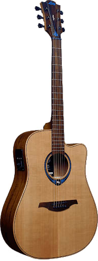 LAG THV10DCE Dreadnought Cutaway Hyvibe Acoustic-Electric, As Reviewed by Darrell Braun!