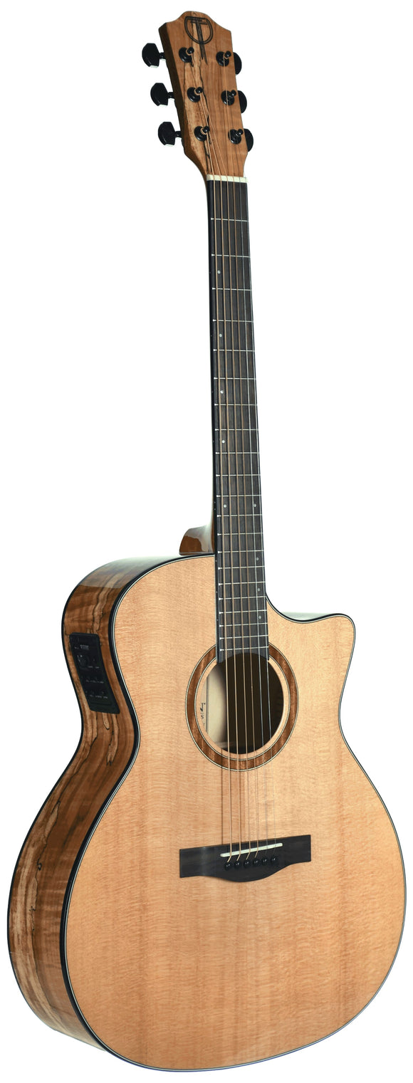 Teton STA130SMCENT Spruce/Spalted Maple Grand Auditorium Acoustic-Electric