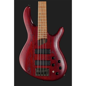 Cort B4 Plus AS RM Bass, Swamp Ash Body, Roasted Maple Fingerboard, 5-pc Neck, Burgandy Red