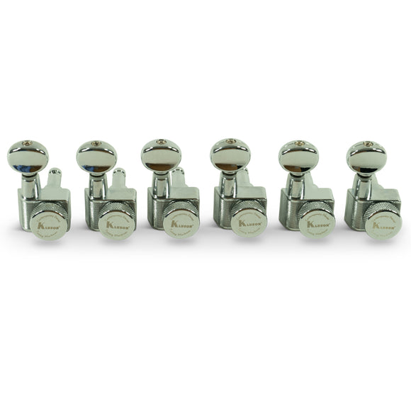 Kluson 6 In Line Locking Contemporary Diecast Series 2 Pin Tuners For Fender Guitars Chrome