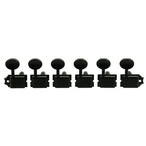 Kluson 6 In Line Locking Deluxe Series Tuning Machines Black