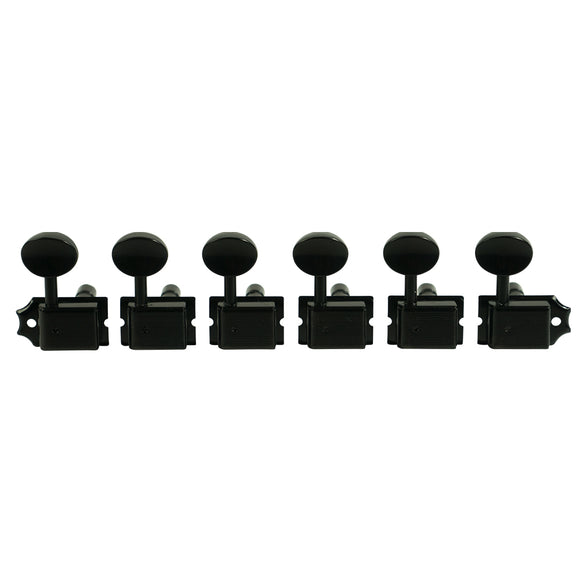 Kluson 6 In Line Locking Deluxe Series Tuning Machines Black