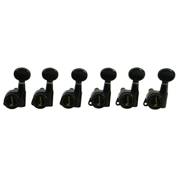 Kluson 6 In Line Left Hand Locking Contemporary Diecast Series Tuning Machines Black