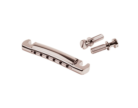 Kluson USA Steel Stop Tailpiece w/ Steel Studs Nickel