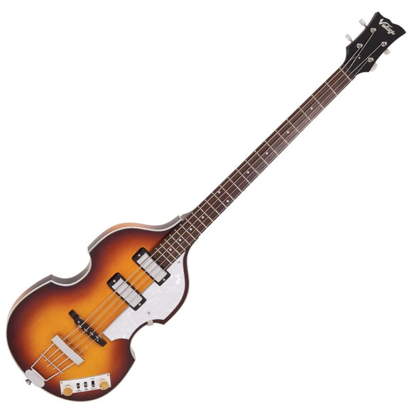Vintage Bass VVB4SB 'Violin' Bass w/Hard Case, Antique Sunburst