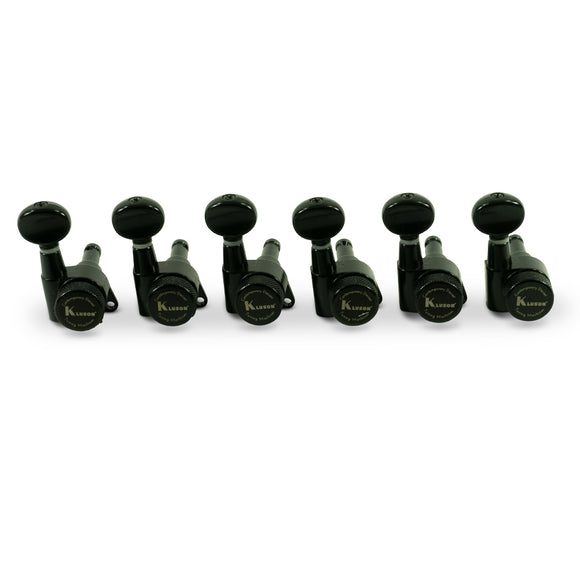 Kluson 6 In Line Locking Contemporary Diecast Series Tuners Black