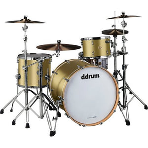 ddrum Dios 324 Maple 3 Piece Shell Pack, 9x13" Tom, 14x16" Floor Tom, 20x24" Bass Drum, Satin Gold