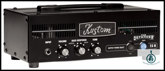 Kustom Defender 15 Watt Class A Guitar Head, 12AX7 Tube Preamp