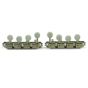 Kluson 4 On A Plate Supreme Series F Style Mandolin Tuning Machines Nickel With Pearl Buttons