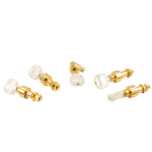 Grover Geared Banjo Pegs (Set of 5) Gold Round Pearloid Buttons