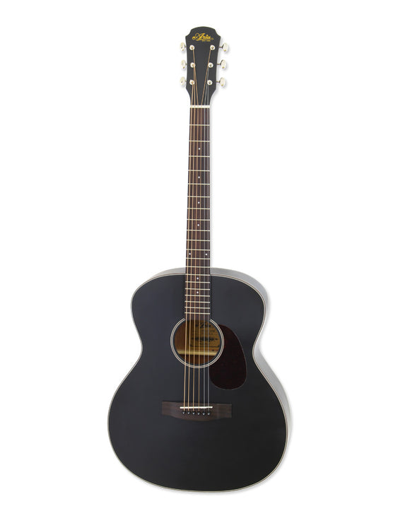 Aria 101 Matte Black OM Orchestra Model, New, Free Shipping