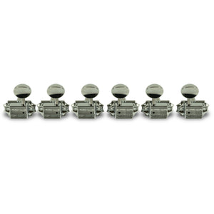 Kluson 3 Per Side Vintage Diecast Series Tuning Machines Chrome With Metal Oval Button