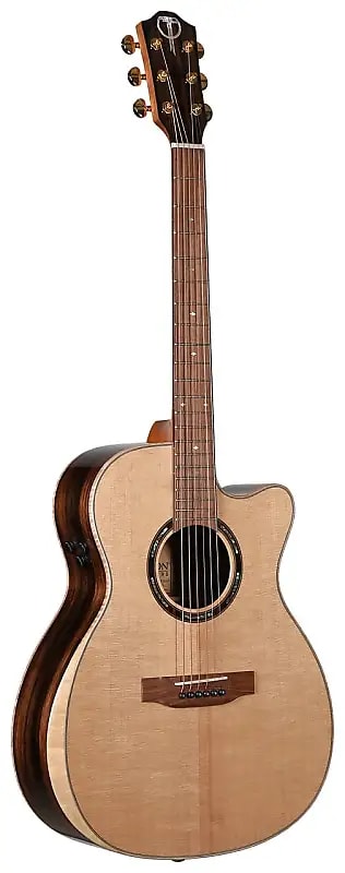 Teton STS180CENT-AR Dreadnought, solid spruce top, ebony back & sides, armrest, Fishman Flex Electro