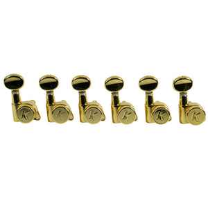 Kluson 6 In Line Locking Contemporary Diecast Series Tuners Gold