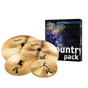 Zildjian K Country Pack Cymbals 15" Light Hi Hats 17" 19" Dark Crash & 20" Ride