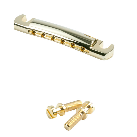 Kluson USA Steel Stop Tailpiece w/ Steel Studs Gold