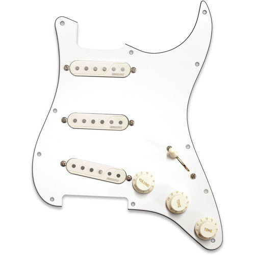 Fishman PRF-STR-WPG Fluence Loaded Pickguard - 3 Single Width Pickups for Strat, White