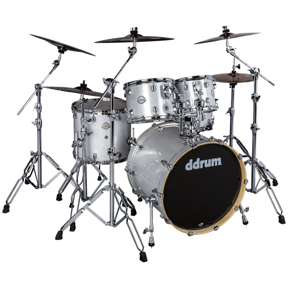 ddrum Dominion Birch 5pc Shell Pack Silver Sparkle Wrap