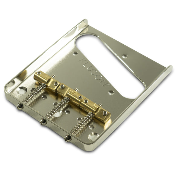 Kluson Hybrid Replacement Bridge For Fender American Standard Telecaster Steel w/ Intonated Brass