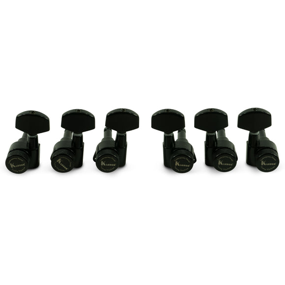 Kluson 3 Per Side Locking Contemporary Diecast Series Tuning Machines Black